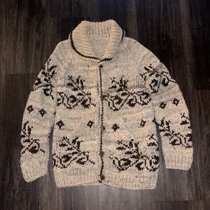 Cozy Knit Cardigan Sweater - Black and Gray